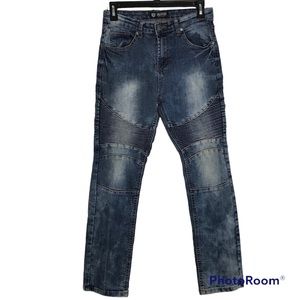 Encrypted Jeans Boy’s Size 14 Mid Rise Stretch motorcycle blue jeans boys zipper